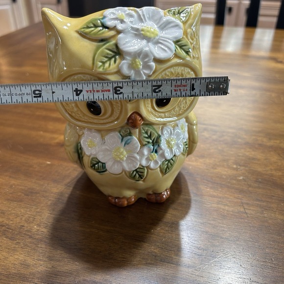 Vintage Yellow Owl/Floral Planter Stamped 6314  - Retro Boho Vibes Ceramic - Picture 11 of 11